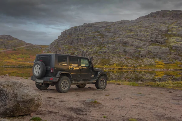 Península Kola Región Murmansk Rusia Septiembre 2018 Jeep Wrangler Sahara — Foto de Stock