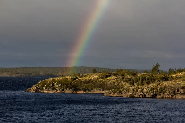 Rainbow Lake Ladoga Karelia Russia — Stock Photo, Image