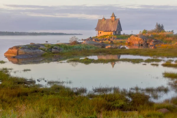 Amanecer Mar Blanco Kem Rabocheostrovsk Septiembre 2018 —  Fotos de Stock