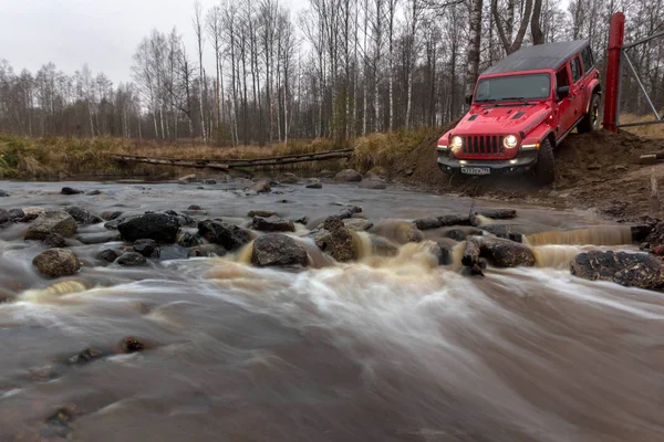 Regio Leningrad Rusland November 2018 Nieuwe Road Jeep Wrangler Rubicon — Stockfoto