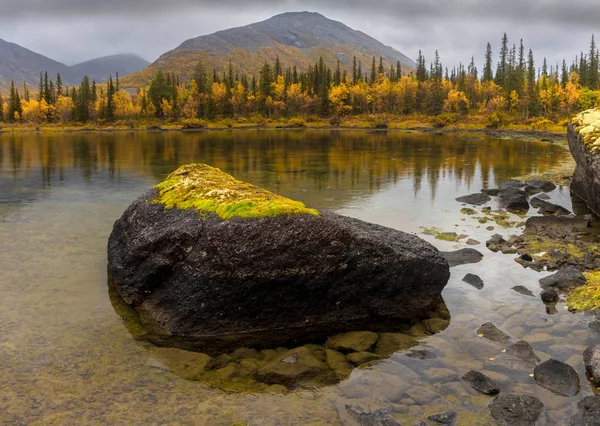 Cloudy Evening Mountain Lake Khibiny Murmansk Region — Stock Photo, Image