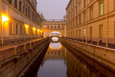 Kış kanal. Saint-Petersburg. Rusya