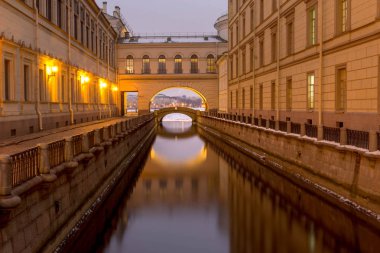 Kış kanal. Saint-Petersburg. Rusya