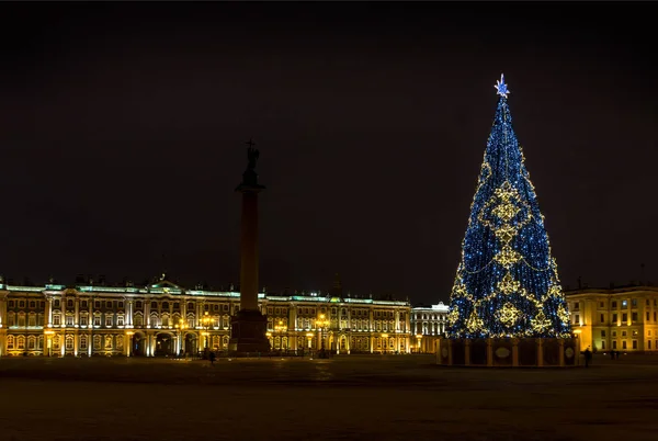 Choinka Placu Pałacowego Sankt Petersburgu Rosja — Zdjęcie stockowe