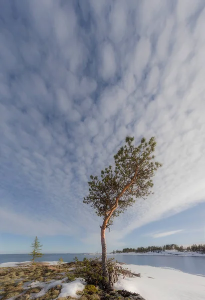 Persistent Clouds Island Lake Ladoga Karelia Russia — Stock Photo, Image