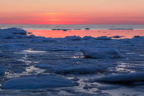 Puesta Sol Golfo Finlandia Región Leningrado Rusia — Foto de Stock