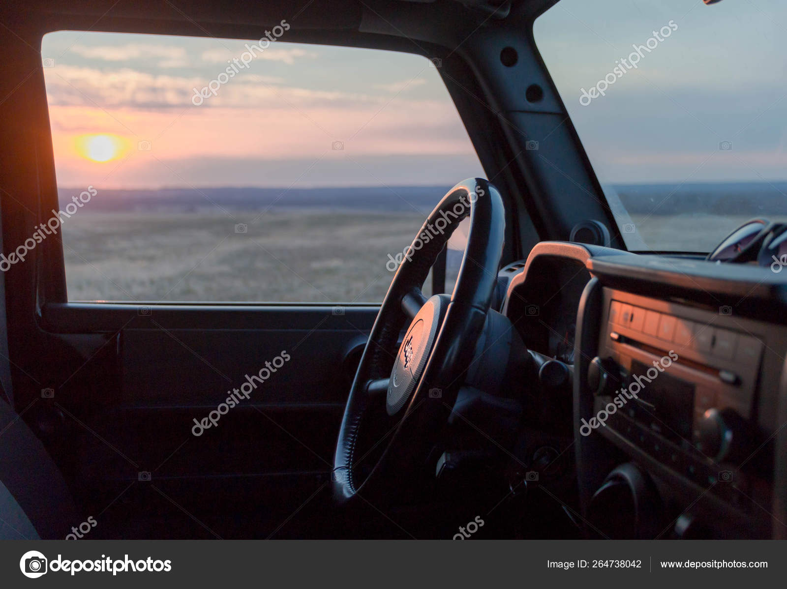 Leningrad Region Russia April 2019 Interior Steering Wheel