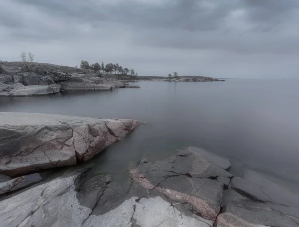 White Night Lake Ladoga Karelia Russia — Stock Photo, Image