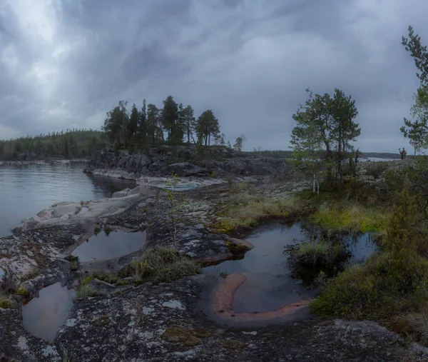 Witte Nacht Het Ladoga Karelië Rusland — Stockfoto