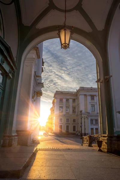 Muzeum Hermitage Při Východu Slunce Petrohradu Rusko — Stock fotografie