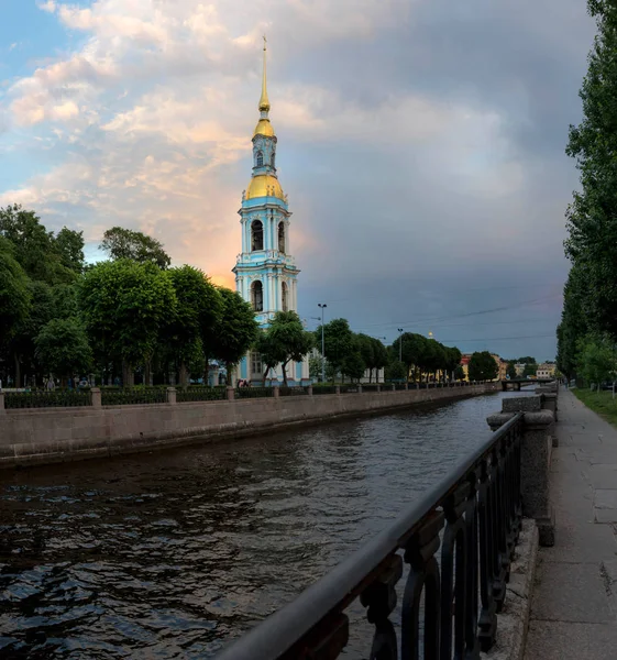 Torre Sino Catedral São Nicolau São Petersburgo Rússia — Fotografia de Stock