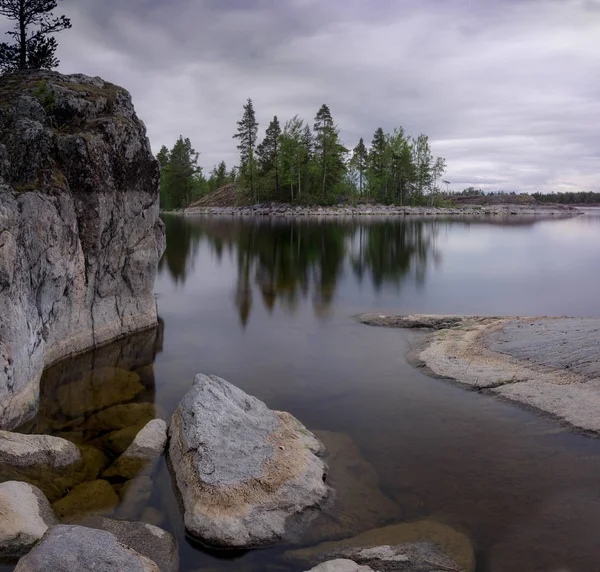 Podzim Jezera Ladoga Ostrovy Jezeře Ladoga Karelie Rusko — Stock fotografie