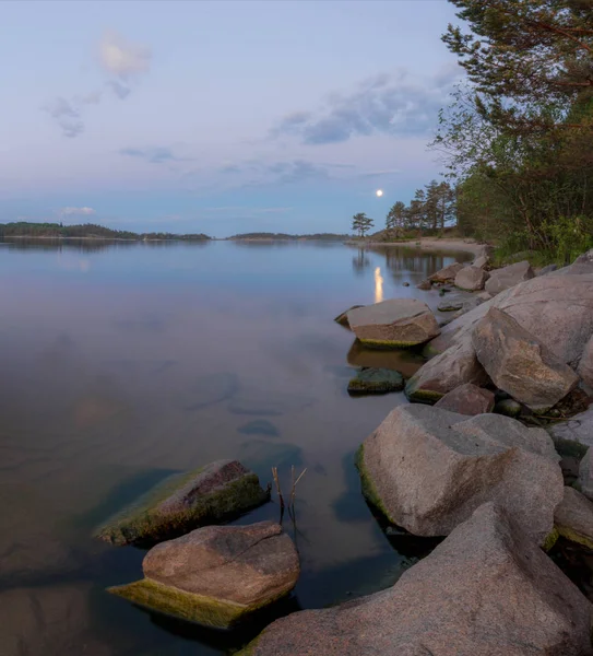 Jesień Nad Jeziorem Ladoga Wyspy Jeziorze Ladoga Karelia Rosja — Zdjęcie stockowe