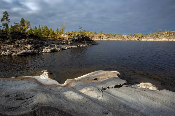 Automne Sur Lac Ladoga Îles Dans Lac Ladoga Carélie Russie — Photo