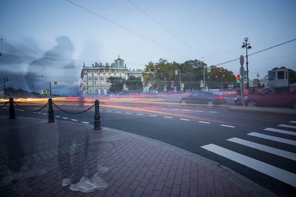 Ритм Большого Города Пробки Городе Санкт Петербург Россия — стоковое фото