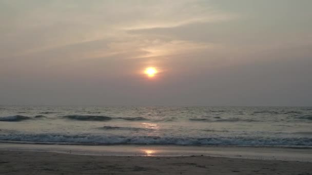 Kolorowy Zachód Słońca Nad Morzem Naturalny Skład — Wideo stockowe