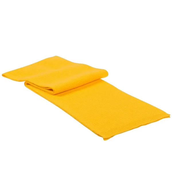 Cachecol Amarelo Camada Única Isolado Fundo Branco — Fotografia de Stock