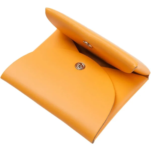 Orange Leather Wallet White Background — стоковое фото