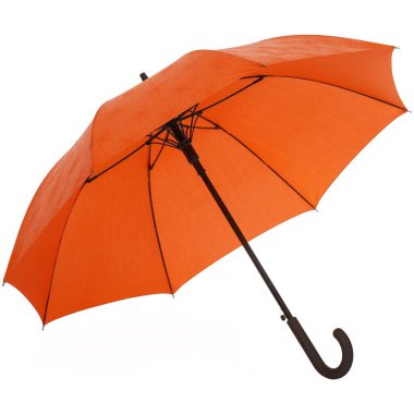 Beyaz arkaplanda izole edilmiş turuncu şemsiye