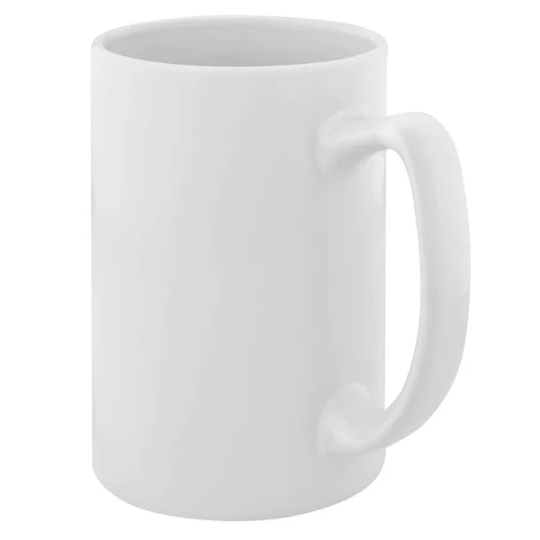 白い背景に隔離された白いセラミックマグカップ — ストック写真
