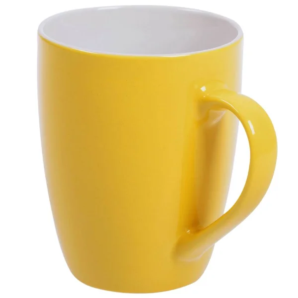 Yellow Porcelain Mug Isolated White Background — Stock Photo, Image