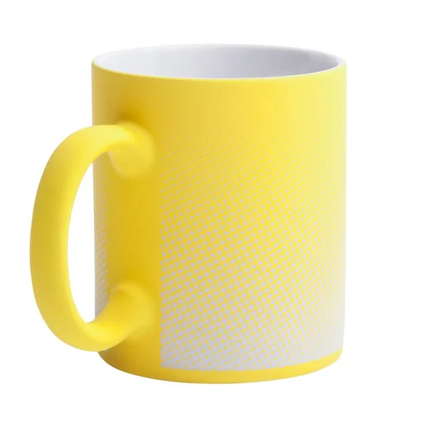 Yellow Ceramic Mug Isolated White Background — Stock Photo, Image