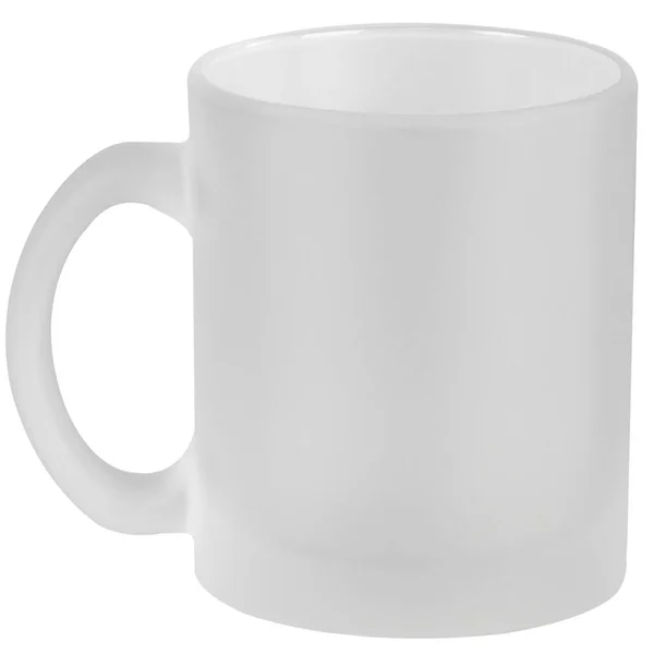 Taza Vidrio Blanco Mate Aislada Sobre Fondo Blanco — Foto de Stock