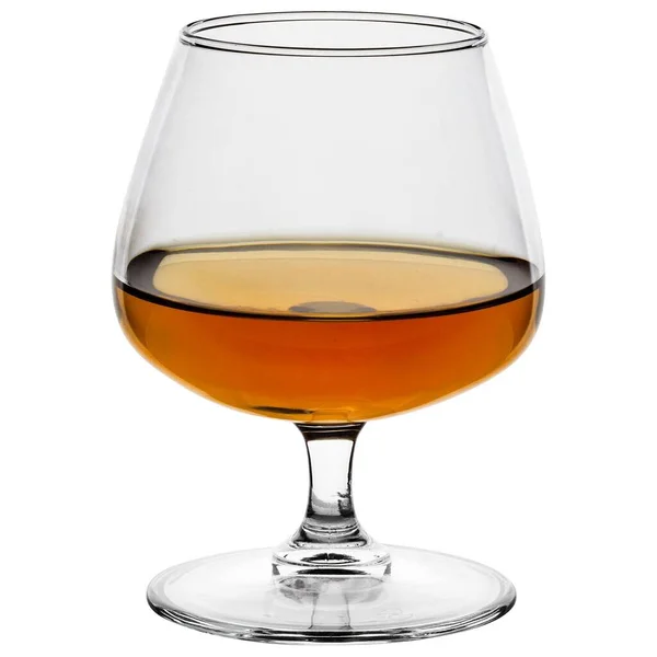 Vetro Cognac Isolato Fondo Bianco — Foto Stock