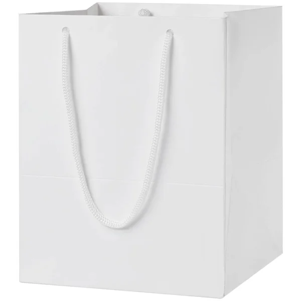 White Cardboard Bag White Background — Stock Photo, Image