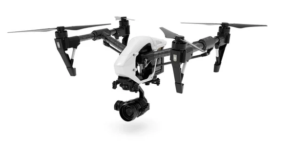 Drone Flying White Background Stock Picture