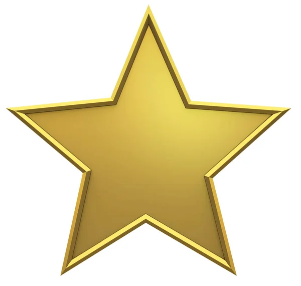 Estrela Ouro Isolado Fundo Branco — Fotografia de Stock