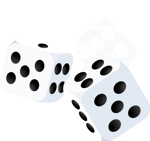 Playing White Dice White Background — Stock Photo, Image