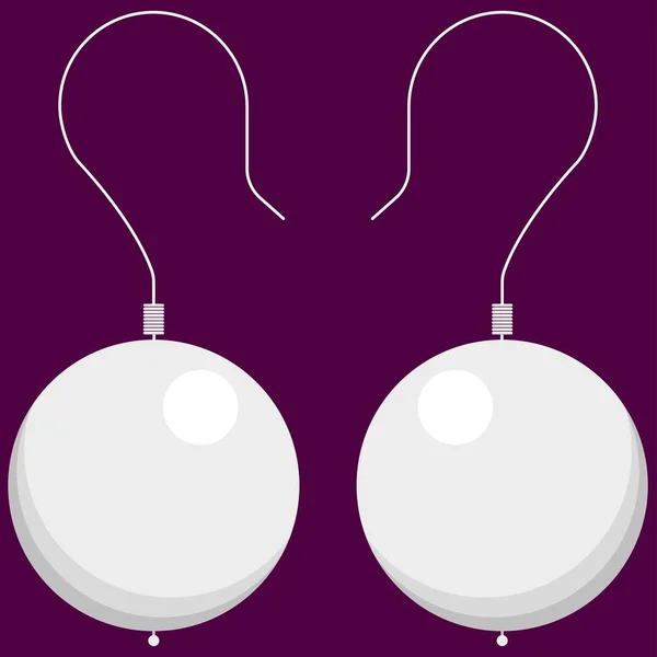 Vektör çizimi düz tasarım. İnci küpeli..