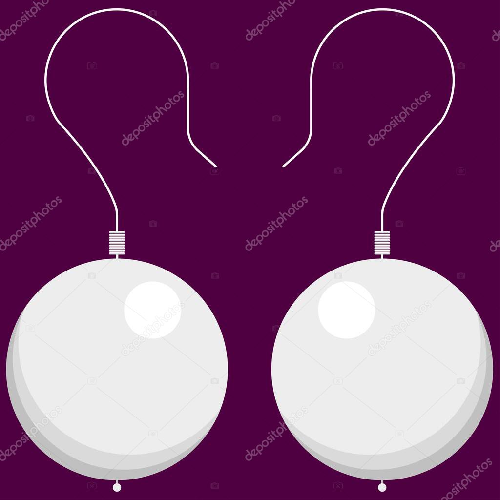 Vector illustration flat design. Earrings with pearls.