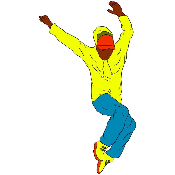 Vektör çizimi düz tasarım. Dans eden adam..