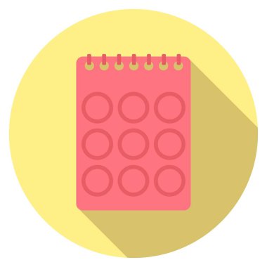 Vektör grafikleri, takvim simgesi. Düz tasarım.