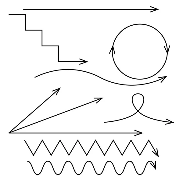 Gráficos Vectoriales Conjunto Iconos Blanco Negro Con Flechas Diferentes Posiciones — Archivo Imágenes Vectoriales