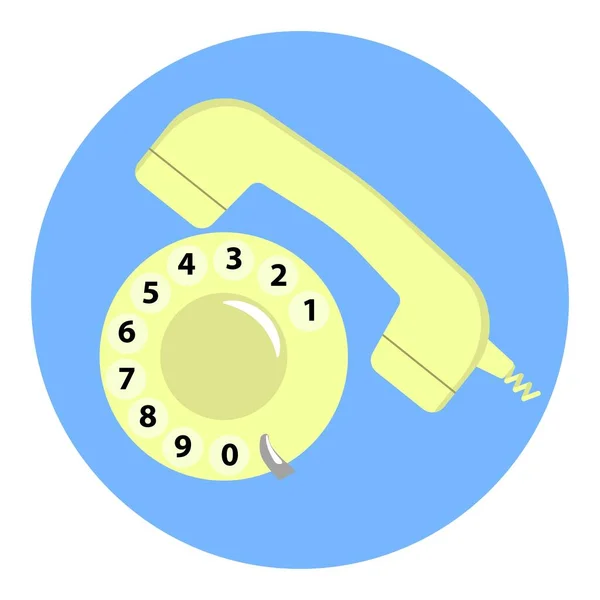 Vektorová Grafika Části Starého Telefonu Modrém Pozadí Plochý Design — Stockový vektor