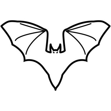 Vektör illüstrasyon, beyaz arkaplanda izole edilmiş yarasa simgesi. Basit düz stil. Logo kavramı.