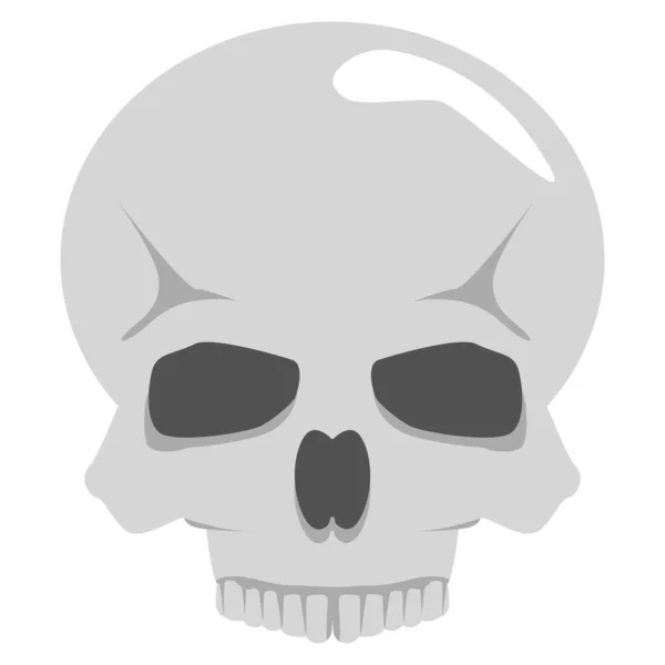 白地に人間の頭蓋骨を孤立させたベクターイラスト — ストックベクタ