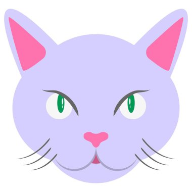 Beyaz arka planda izole edilmiş kedi ağızlığının vektör çizimi. Basit düz biçim.