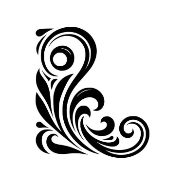 Dekoratif köşeler klasik süs tarzında, sınırlar, çerçeveler, davetiyeler ve lüks tasarım projeleri için mükemmel.