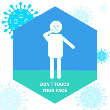 Don't touch your face to prevent different virus clipart