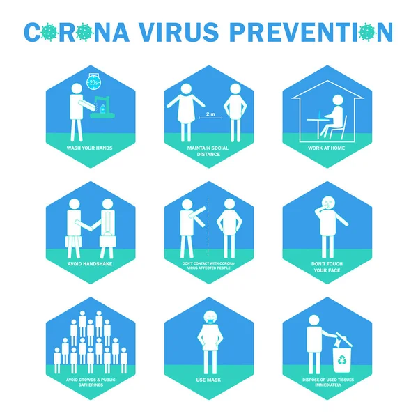 Corona Virus Przedsiębiorstwo Set Vector — Wektor stockowy