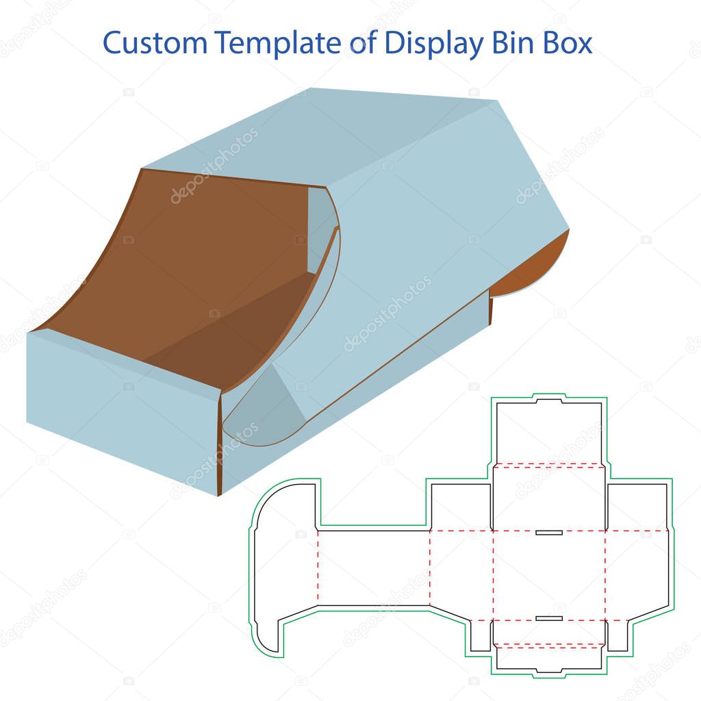 Custom template of display bin box