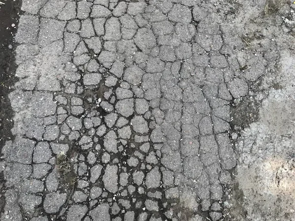 Hintergrund Textur Grundstück Der Alten Stadtstraße Von Autorädern Zerschlagen Satz — Stockfoto