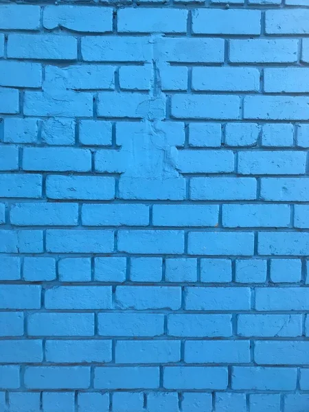 Hintergrund Textur Ziegelsteinwand Blau Bemalt — Stockfoto