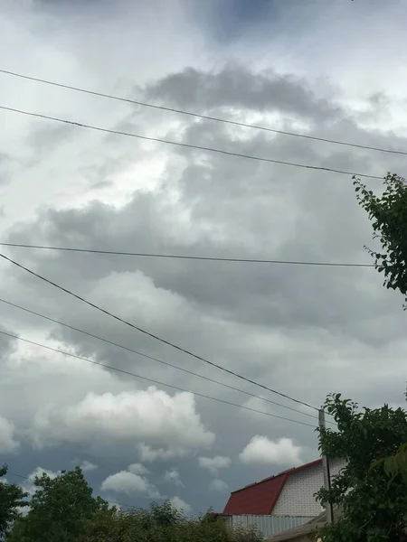 Densas Nubes Esponjosas Color Oscuro Gris Claro Durante Las Lluvias —  Fotos de Stock
