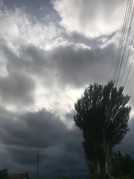 Cielo Oscuro Antes Lluvia Nubes Gruesas Antes Tormenta — Foto de Stock