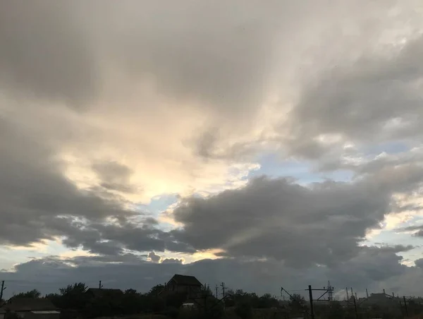 Cielo Fondo Durante Puesta Del Sol Oscuro —  Fotos de Stock